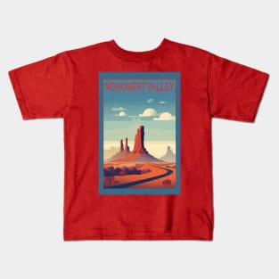 Monument Valley National Park Travel Poster Kids T-Shirt